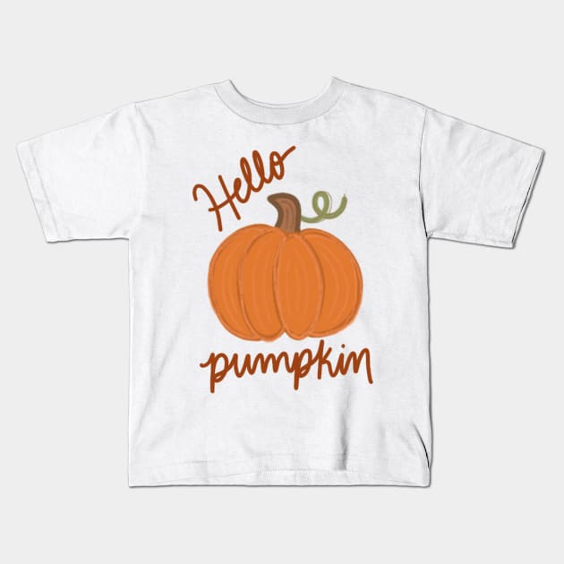 Hello Pumpkin Kids T-Shirt by nicolecella98